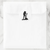 Hiker Silhouette Emblem Graphic Design Backpacker Classic Round Sticker (Bag)