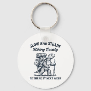 Hiker Slow And Steady Hiking Society Turtle Men Wo Keychain