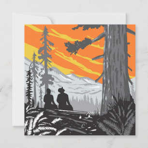 Hikers in Jedediah Smith Redwoods State Park WPA Holiday Card