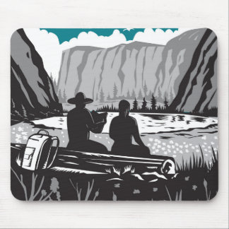 Hikers near Mirror Lake in Yosemite National Park  Mouse Pad