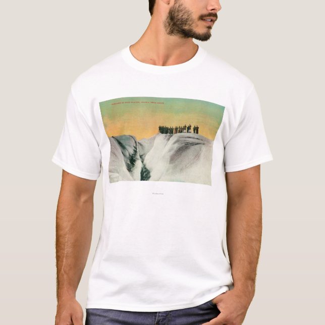 Hikers on Muir Glacier, AlaskaMuir Glacier, AK T-Shirt (Front)