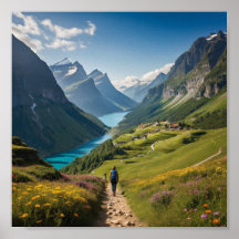 Hiker's Path to Serenity – Scenic Mountain Sunrise