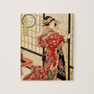 Hikeyotsu no yoru no ame (Vintage Japanese print) Jigsaw Puzzle