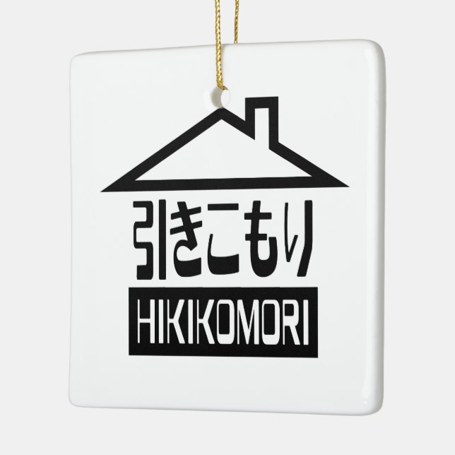 Hikikomori 引きこもり Japanese Recluse Ceramic Ornament (Left)