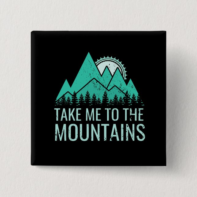 Hiking 2 Inch Square Button (Front)