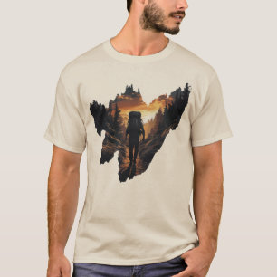 Hiking Adventure  – Sunset Wilderness Explorer T-Shirt