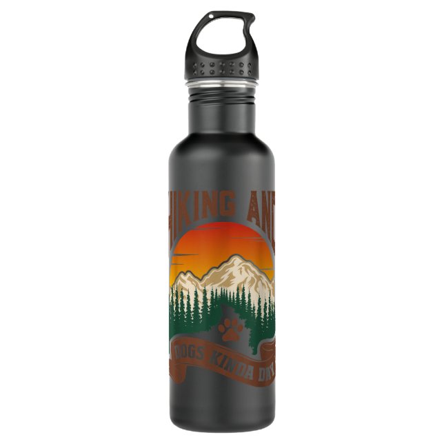 Hiking And Dogs Kinda Day, Rescue Dog Lover, Cute  710 Ml Water Bottle (Front)