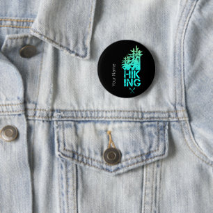Hiking and Trekking Outdoor Vintage Forest Design 2 Inch Round Button