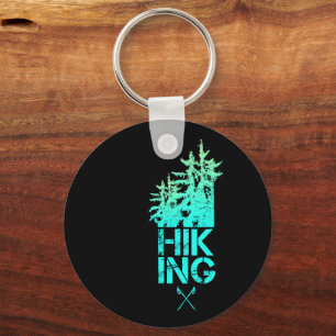 Hiking and Trekking Outdoor Vintage Forest Design Keychain