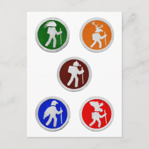 Hiking Animal Trail Markers Postcard