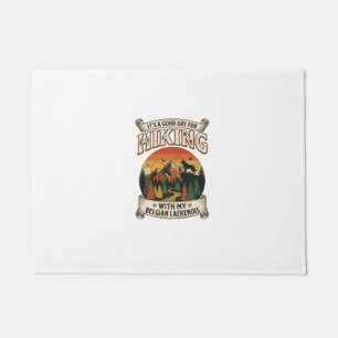 Hiking Belgian Laekenois Dog Mountain Sunset Fores Doormat