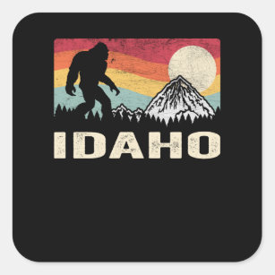 Hiking Bigfoot Idaho Camping Sasquatch Square Sticker
