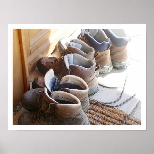 Hiking Boots in a Row Poster (Front)