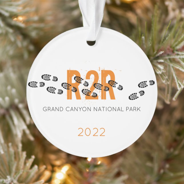 Hiking Boots Personalized R2R Grand Canyon Photo Ornament (Tree)