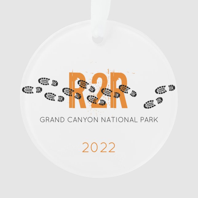 Hiking Boots Personalized R2R Grand Canyon Photo Ornament (Front)