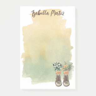 Hiking Boots & Wildflowers Post-it Notes