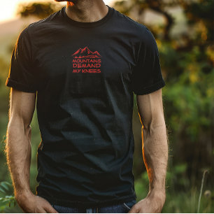 Hiking camping humor black red T-Shirt