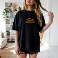 Hiking camping trekking humor black oragne T-Shirt