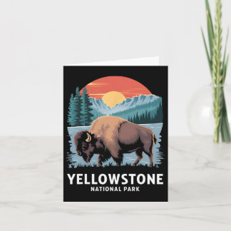 Hiking Camping Yellowstone National Park Wildlife  Card