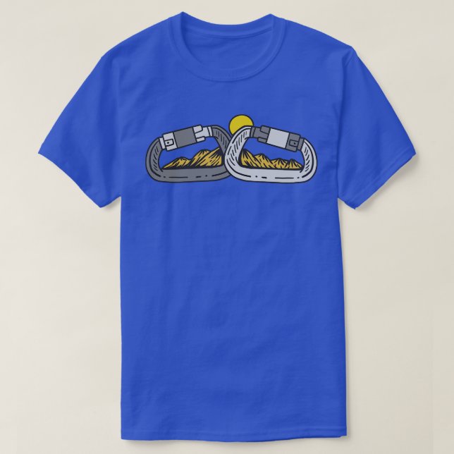 Hiking Carabiner Mountain T-Shirt (Design Front)