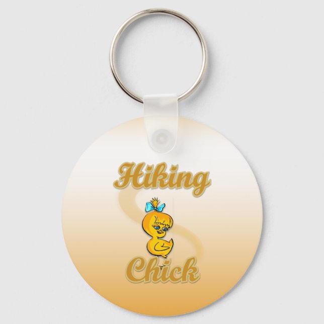 Hiking Chick Keychain (Front)