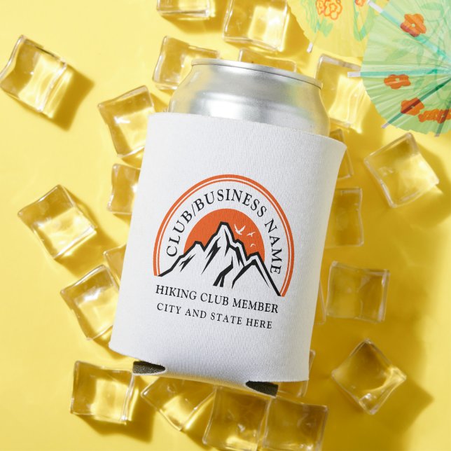 Hiking Club Logo Business Name Company Swag Can Cooler (In Situ Summer)