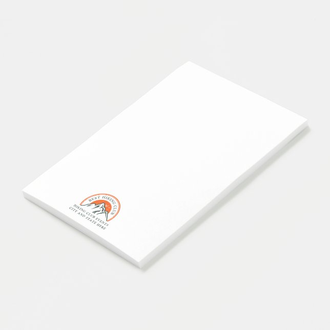 Hiking Club Logo Custom Business Employees Post-it Notes (Angled)