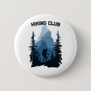Hiking Club Mountain Silhouette Adventure Graphic 2 Inch Round Button