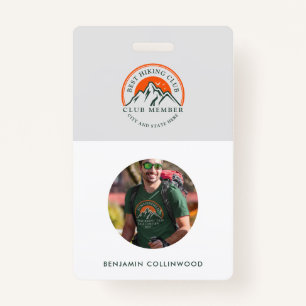 Hiking Club Photo Employee Members ID Badge