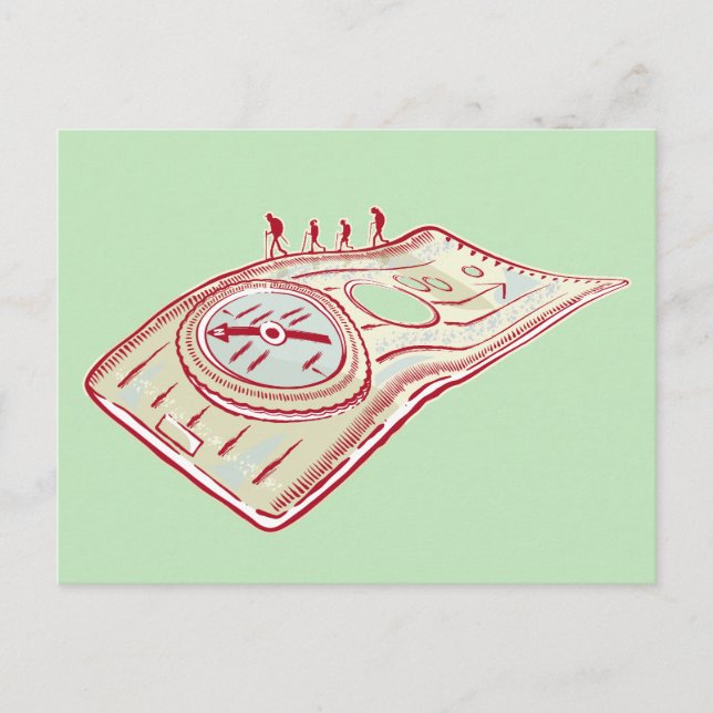 Hiking Compass Postcard (Front)