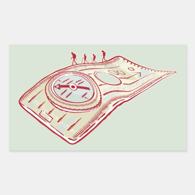 Hiking Compass Sticker (Front)