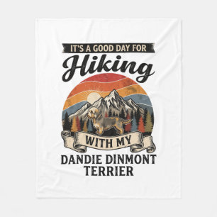 Hiking Dandie Dinmont Terrier Dog Mountain Retro S Fleece Blanket
