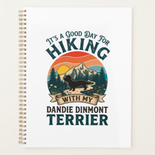 Hiking Dandie Dinmont Terrier Dog Mountains Sunset Planner
