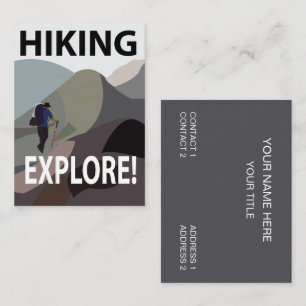 Hiking Explore Mountains Adventure Hiking  Business Card
