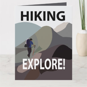 Hiking Explore Mountains Hiking Card