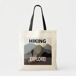 Hiking Explore Mountains Hiking  Tote Bag