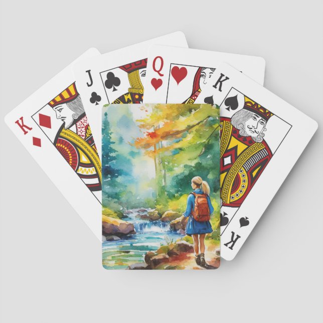 Hiking Girl Playing Cards (Back)