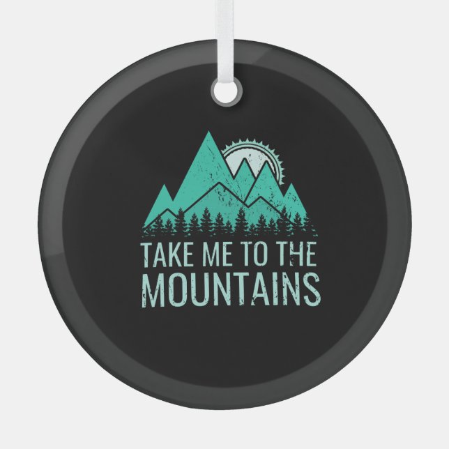 Hiking Glass Ornament (Front)