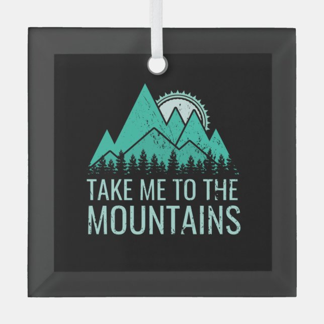 Hiking   glass ornament (Front)