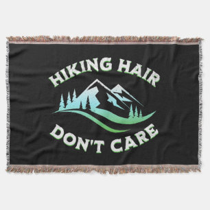 Hiking Hair Don't Care Throw Blanket