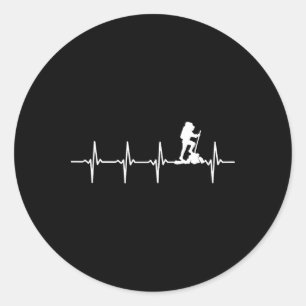 Hiking Heartbeat For Hikers Classic Round Sticker