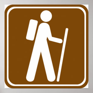 Hiking Highway Sign