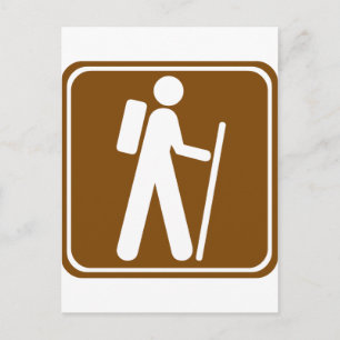 Hiking Highway Sign Postcard