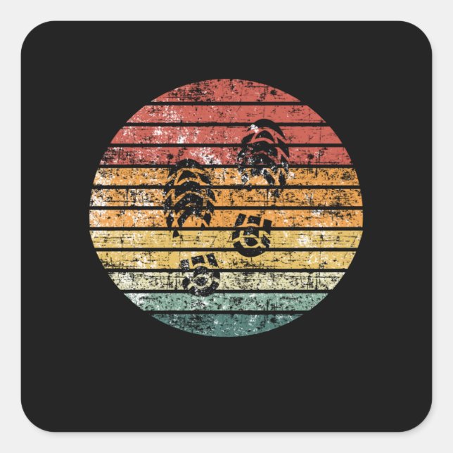 Hiking Hiking Boots Footprint Square Sticker (Front)