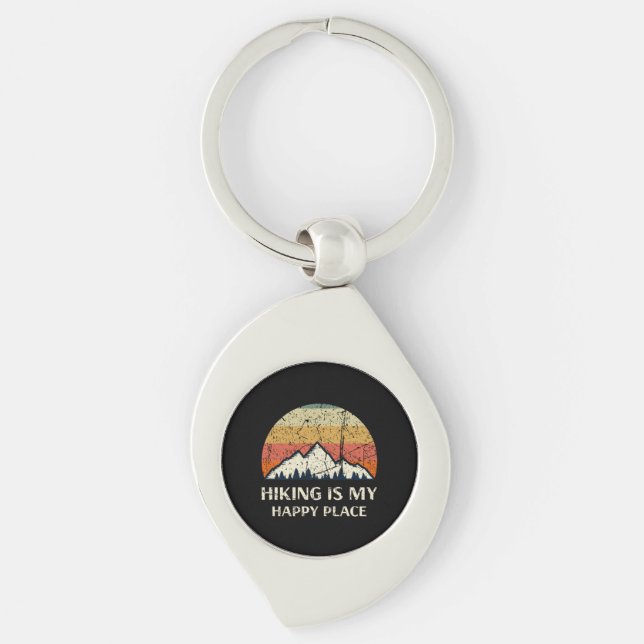 Hiking - Hiking Is My Happy Place Keychain (Front)