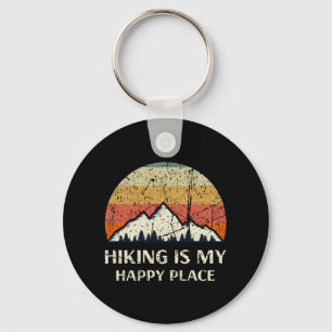 Hiking - Hiking Is My Happy Place Keychain