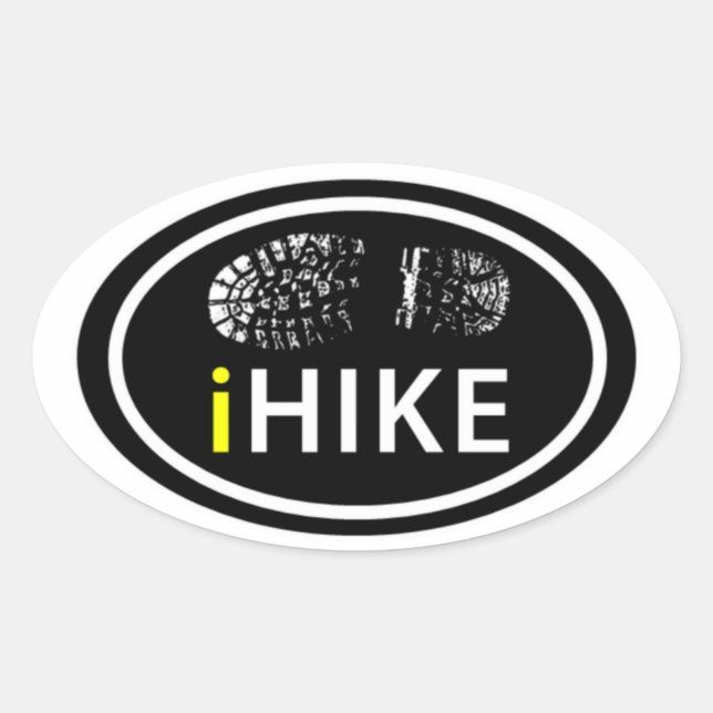 Hiking iHIKE Oval Boot Print Tag Stickers (Front)
