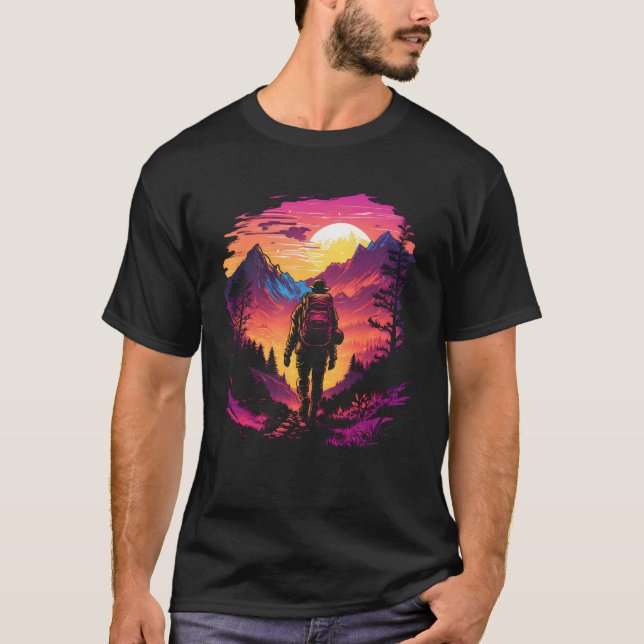 Hiking In The Sunset T-Shirt (Front)