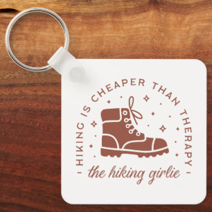 Hiking is cheaper than therapy hiker girlie keychain