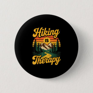 Hiking is therapy 2 inch round button